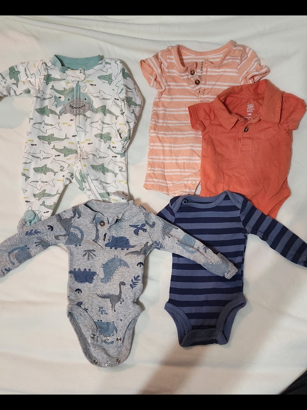 Just One You By Carter's Baby One-Piece Set in Sharks, Dinosaurs Multi-Pack